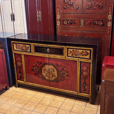 Chinese Buffet Cabinet Black Painted
