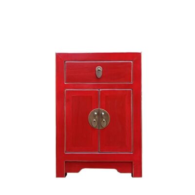 Chinese End Cabinet Red
