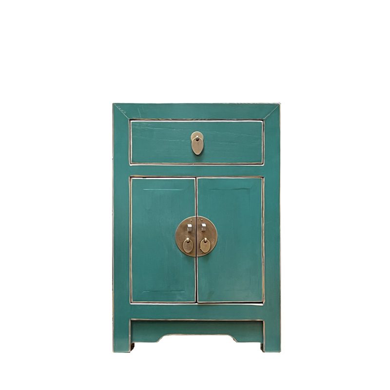 Chinese End Cabinet Turquoise