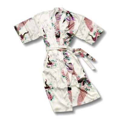 Chinese Kimono Peacock White