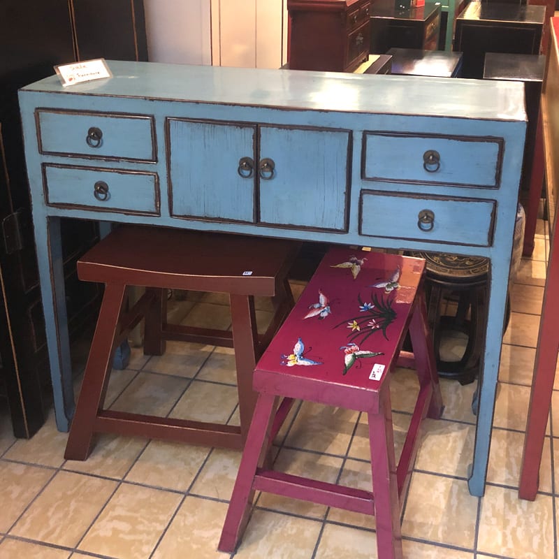 Chinese Sidetable Light Blue
