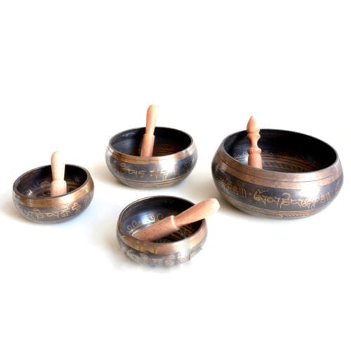Tibetan Singing Bowl Decorated 13 cm