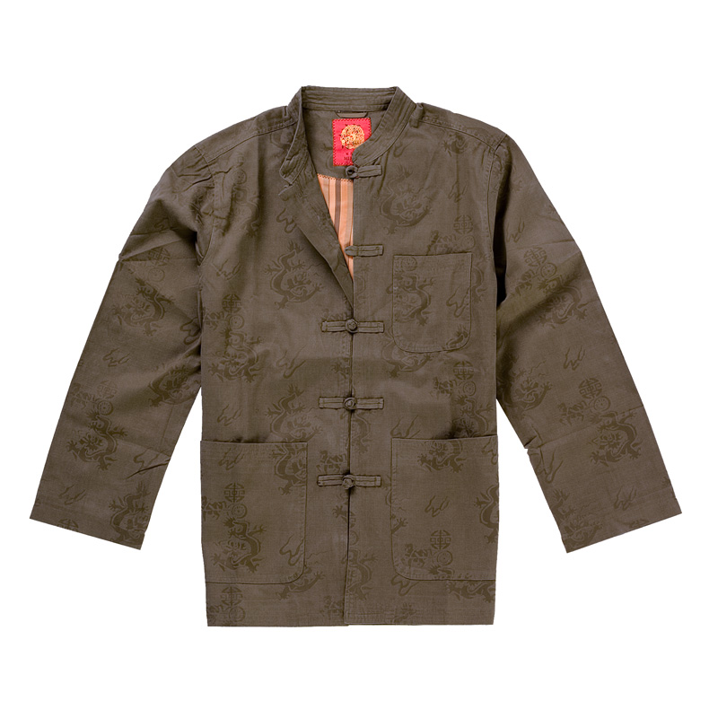 Chinese Men's Jacket Denim Green - TAHWA EN