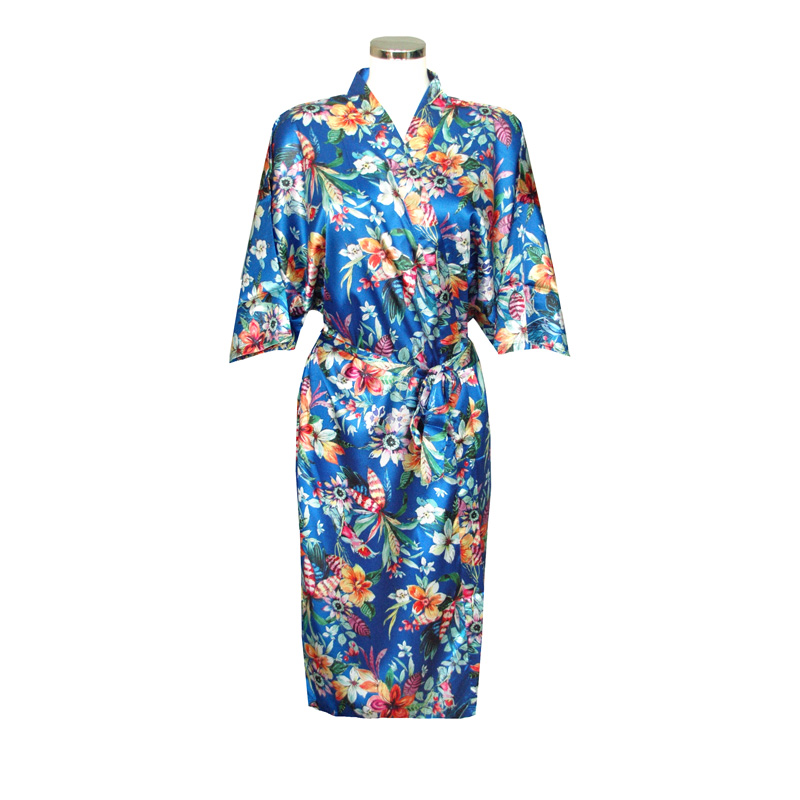 Chinese Kimono Sea of Flowers Blue - TAHWA EN