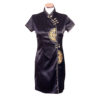Chinese jurk kort zwart goud lang leve