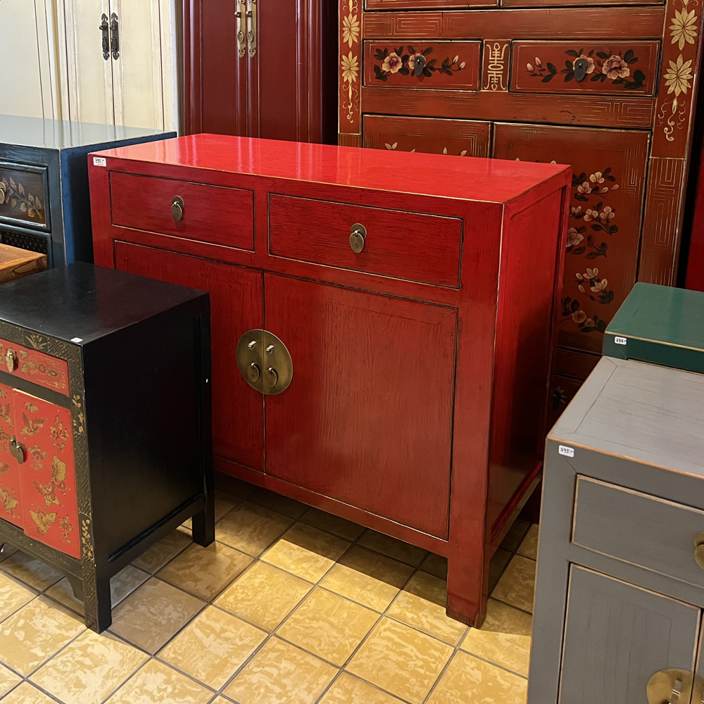 Chinese Buffet Cabinet Red