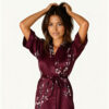 Kimono Red with Blossom Print - Image 2