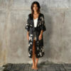 Kimono Black with Magnolias - Image 2