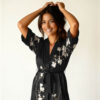 Kimono Black with Magnolias - Image 3
