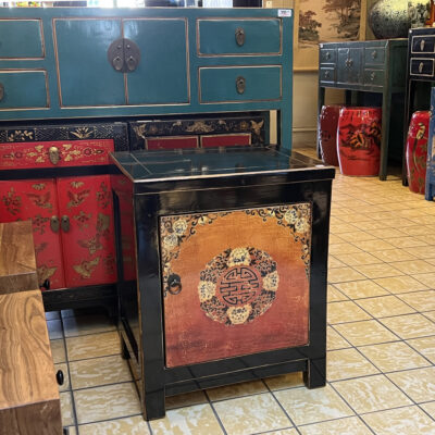 Chinees Nachtkastje Zwart Beschilderd