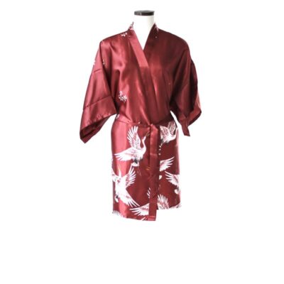 Korte kimono kraanvogel rood