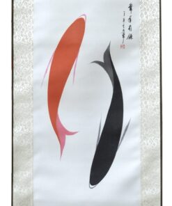 Scroll Print Yin Yang Fish detail