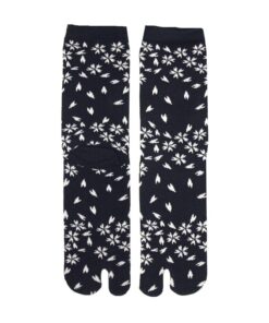 Tabi sokken zwart blossom detail
